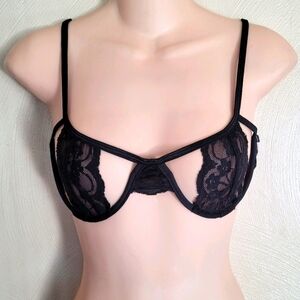 Fantasy Lingerie Black Lace Sexy One Size Fits Most Bra NEW with Tag